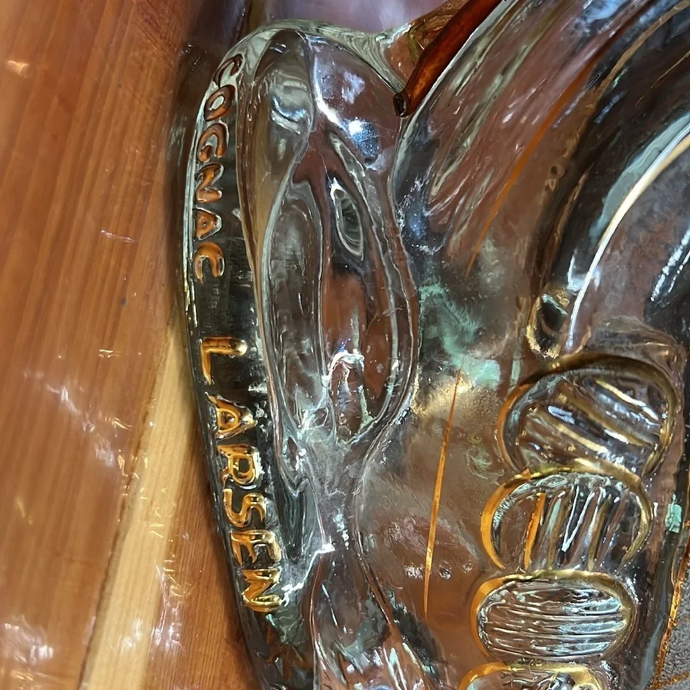 Vintage Larsen Cognac Decanter with Stopper, Viking Ship Shape, France 1960s